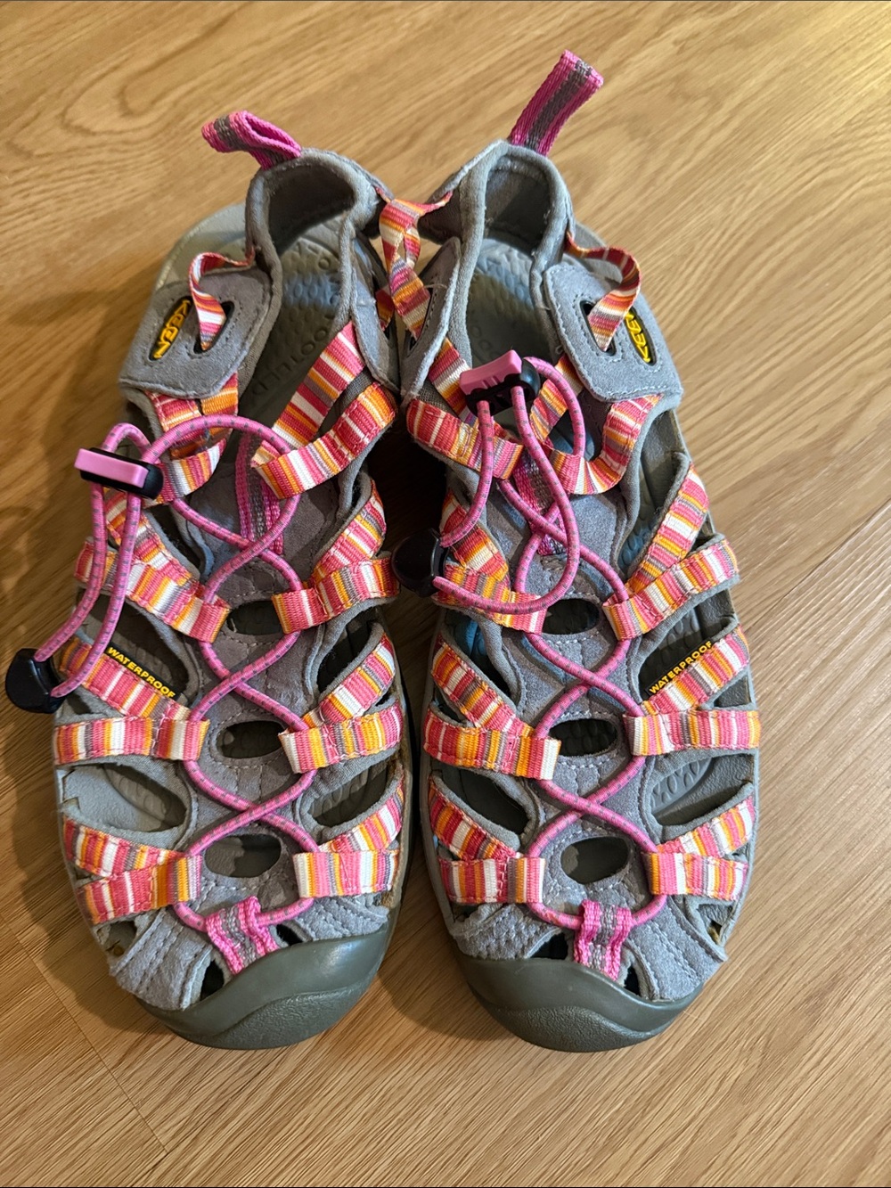 Keen Women's Gray Sandals with Pink Multicolor Straps